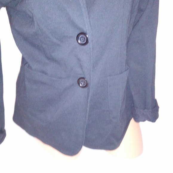 Mod Modele Blazer Jacket XL Black Lace Black Casual Solid Long Sleeve Button Fro - Picture 4 of 8